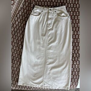 Route 66 Cream Maxi Denim 90s Skirt